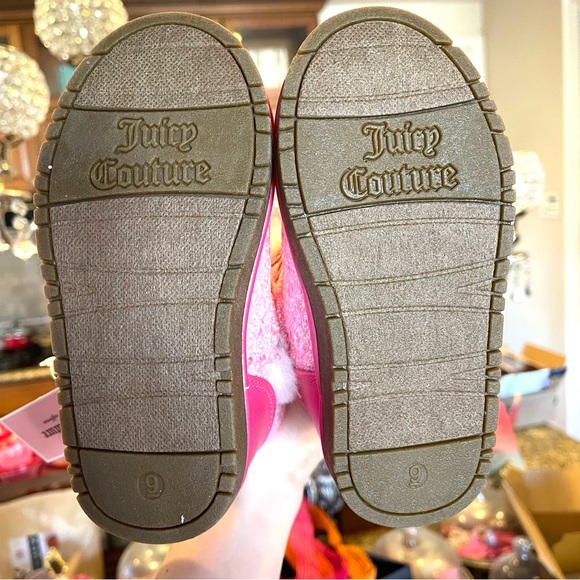 JUICY COUTURE Lil Yorba Linda Toddler Girls Ankle Boots Pink Bling Faux Fur NEW - Picture 13 of 15